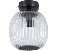 Plafonnier LED Ruya IP44 E14 230V max. 20W gradable Verre#Noir mat Noir mat G