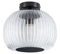 Plafonnier LED Ruya IP44 E27 230V max. 60W gradable Verre#Noir mat Noir mat G