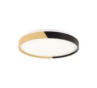 Plafonnier LED salle de bain Ø 38 cm rond IP44 4100 K 1650 lm blanc neutre aspect bois noir faible éblouissement Moderne Plafonnier salle de bain