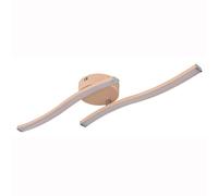 Plafonnier LED Salon 2 flammes Plafonnier opale, moderne, acrylique métal pêche, LED 12W 920Lm 3000K, LxLxH 51,5x10x7,2 cm