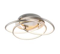Plafonnier LED salon chambre éclairage design lampe annulaire nickel mat