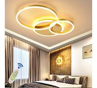 Plafonnier LED Salon Lampe Anneau Design Plafonnier En Métal Avec Télécommande Dimmable Acrylique Plafonnier Enfants Chambre Lampe Salle À Manger Chambre Lampe Lumières Lustre ( Color : Gold , Taille