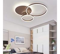 Plafonnier LED Salon Lampe Anneau Design Plafonnier En Métal Avec Télécommande Dimmable Acrylique Plafonnier Enfants Chambre Lampe Salle À Manger Chambre Lampe Lumières Lustre ( Color : marron , Taill