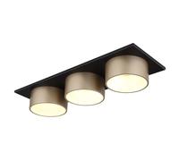 Plafonnier LED salon métal anthracite champagne 3 flammes L 58cm