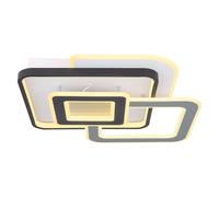 Plafonnier LED Salon noir gris Chambre à coucher, effet Crystal Sand, 40W 2100lm blanc chaud, LxH 50 x 48 cm