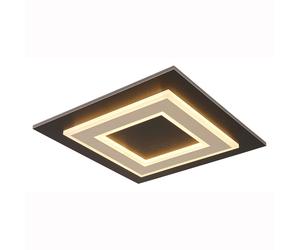 Plafonnier LED Salon Plafonnier Structure du panneau, MDF plastique métal, 24W 680lm blanc chaud, LxlxH 32x32x5,5 cm