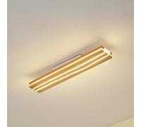 Plafonnier LED Silja Lucande, bois clair, Salon / Salle à manger, Bois, Moderne, Plafonnier LED