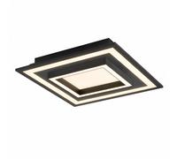 Plafonnier LED Smart Home CCT, intensité réglable, noir, acier, L 45 cm
