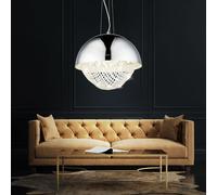 Plafonnier LED Sommeil Chambre Cristal Luminaire Suspendu Clair Spot Chrome