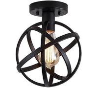 Plafonnier LED sphérique en métal, Style Industriel rétro, Semi-encastré, Suspension en Fer, pour la Maison