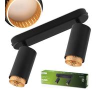 Plafonnier LED Spot 2 tubes GU10 ELIGIS Noir LUMILED