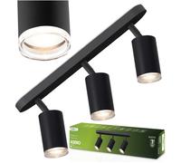 Deckenleuchte LED-Spot 3x GU10 IP44 ADERO Schwarz Lumiled