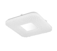 Plafonnier LED spot chrome opale lampe blanche salon éclairage carré