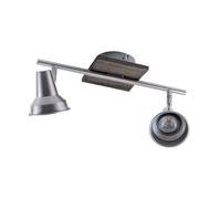 Plafonnier Plafonnier lampe de salle à manger LED 2 spots de plafond flamme avec spots orientables, métal noir, 2x 3,3 watts 2x 240 lumens 3000 Kelvin, LxH 41x16,5 cm