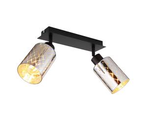 Plafonnier LED, spot orientable, lampe de salon, noir, L 46 cm