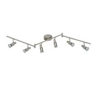 Plafonnier LED Spot pivotant et pivotant 6xGU10 18W nickel mat Briloner