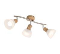 Plafonnier LED Spots réglables optique bois Verre optique albâtre L 40 cm