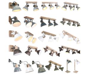 Plafonnier LED style industriel lampe sur pied lampe murale spots spots bois réglable grau - Deckenlampe 3-flammig