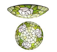 Plafonnier LED Style Tiffany 30,5/40,6/50,8 cm, en Verre teinté, Montage encastré, Style Vintage E27, pour Salon, Chambre, Salle à Manger, Cuisine, Couloir - Dx03a-30 cm