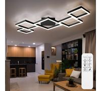 Plafonnier LED Tdc Ess Chambre Lumière Du Jour Variateur Noir Télécommande