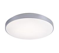 Plafonnier LED Télécommande Salon Plafonnier à intensité variable Lumière du jour Plafond, CCT, métal argenté, 24W 1800lm 2700-6500K, DxH 50,5x8 cm