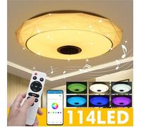 Plafonnier LED TEMPSA 60W RGB 114LED 40cm avec musique bluetooth et télécommande