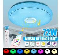 Plafonnier LED TEMPSA - 72W - RGB musique bluetooth - Télécommande - 108SMD - Blanc