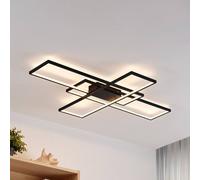 Plafonnier LED Tetson Lindby, dimmable, noir, Salon / Salle à manger, Métal, Moderne, Plafonnier LED