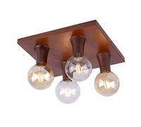 Plafonnier LED Turn Me Couleur Rouille 4 X 4W E27 Filament Globe Extra Chaude