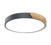 Plafonnier LED - UISEBRT - Rond - 60W - Bois & PVC - Blanc Froid - 30 cm