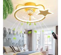 Plafonnier LED Ultra-Fin et Silencieux, Design Moderne, 80 W, à intensité Variable, idéal pour Une Chambre à Coucher, Un Salon, Un Restaurant ou des Enfants, avec télécommande, Bleu (doré).