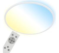 Plafonnier LED Ultra Plat 31W Rétroéclairage Dimmable Télécommande 48cm Blanc