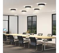 Plafonnier LED Vanida Arcchio, dimmable, noir, Cuisine, Aluminium, Moderne, Plafonnier LED