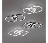 Plafonnier Led Venida Noir, Dimmable, 2 Anneaux Noir