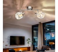 Plafonnier LED Verre Cristal Spots Mobile Sommeil Chambre Couloir Chrome Lampe