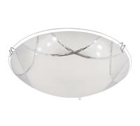 Plafonnier LED Verre Moderne Salon Plafond Chrome Plafonnier couloir blanc, nickel mat opale, 1x LED 8W 640Lm blanc chaud, D 25 cm