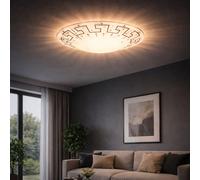 Vintage LED plafonnier verre satiné blanc rond plafonnier, 39,5 x 10 cm, salon chambre couloir couloir