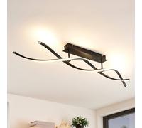 Lindby LED Plafonnier Welina à intensité variable (Moderne) en Noir Métal e. a. pour Salon & Salle manger (1 lampe,à), Eclairage Lampe Luminaire Plafond Eclerage