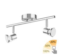 Plafonnier LEONIS à deux flammes avec ampoules LED GU10 blanc chaud à 3 [EEK: F]