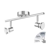 Plafonnier LEONIS à deux flammes incl. ampoules LED GU10 blanches avec 3 [EEK: F]