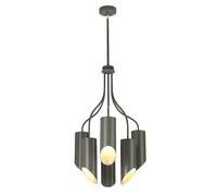 Plafonnier LEYRE Gris Foncé 6xE27 Ø52Cm Réglable Moderne Lampe Salle À Manger