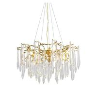 plafonnier Lig Personnalité Lig, G9 Nordic Lig Postmodern Crystal Chandelier, Creative Branch Water Drop Crystal Chandelier, pour Le Salon Salle à Manger/Cristal Transparent / 60 * 36cm