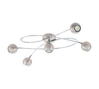 Plafonnier LOCANDA GU10 5X2,8W en acier nickel mat et chrome 700x660mm