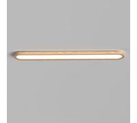 Plafonnier Long LED Salle de Bain Rectangulaire Encastré Barre de Bois, Plafonnier Rustique Vintage, Lumière pour Foyer Couloir Escalier