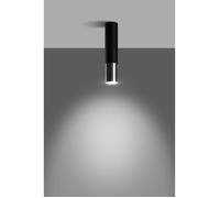 Plafonnier - LOOPEZ - GU10 LED - Moderne - Loft - Noir/Chrome - 1x40W