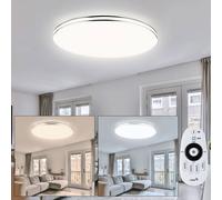 Plafonnier lumière du jour plafonnier avec télécommande lampe de salon dimmable, LED 48W 3500Lm 3000-6400K, DxH 53x8 cm