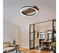 Plafonnier Lumière pour Salle à Manger Holzleuchte Anneau Noir LED L 34 CM