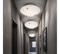 Plafonnier Luminaire de Salon Opale Argent 1 à Flammes LED 3er Set