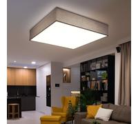 Plafonnier bureau plafonnier salon LED carré, métal plastique, LED 40W 1375lm 3000-6000K, LxLxH 50x50x13 cm