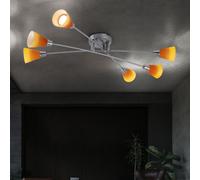 Plafonnier Lumière pour Salle à Manger Verre Lampe de Salon Argent LED